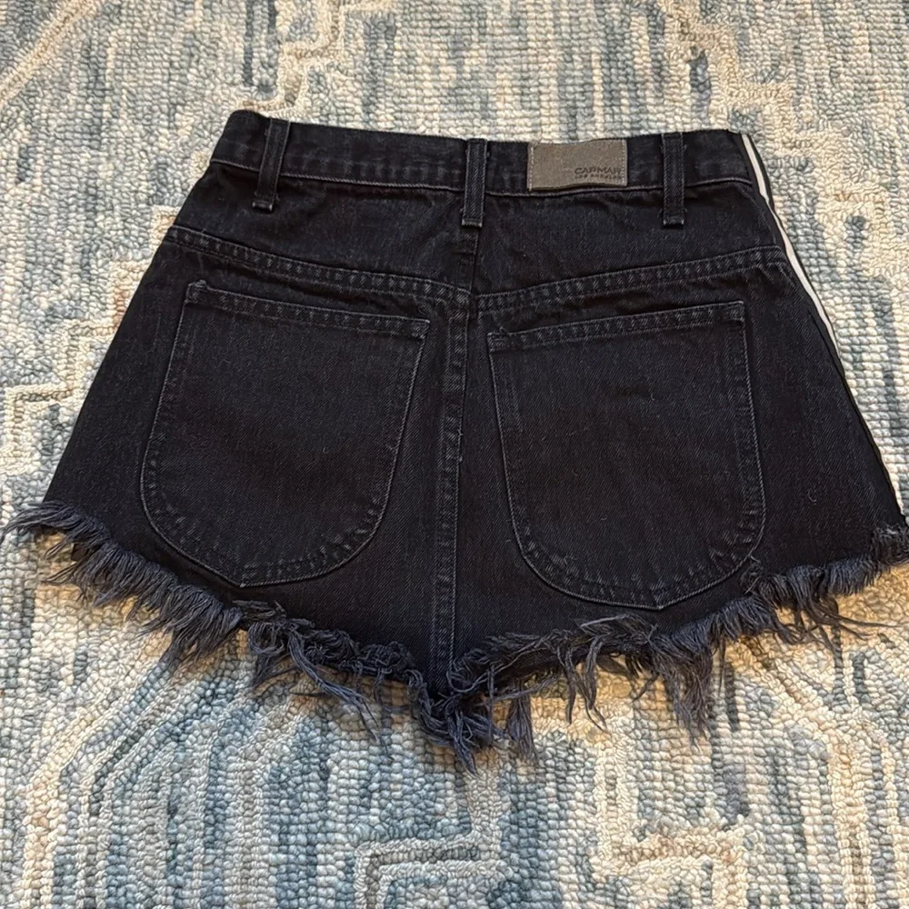 Carmar Beatrice Zip Front Denim Jean Skirt With Reflective Side Zipper Size 25